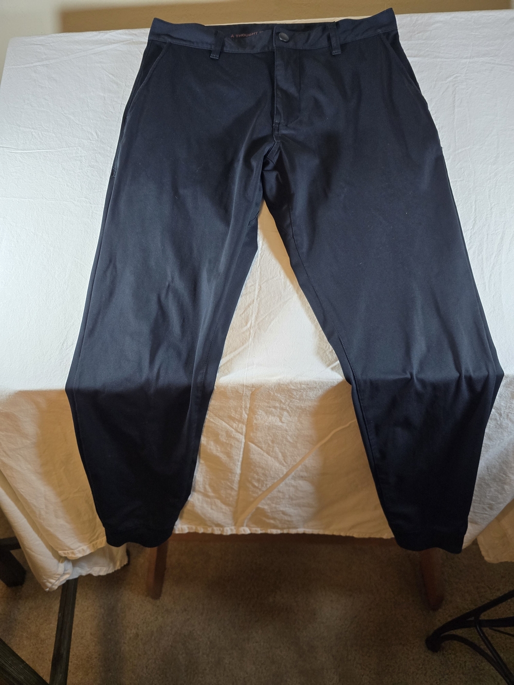Rhone Black Commuter Jogger Performance Pants Chino Waist Zip Ankle Men's